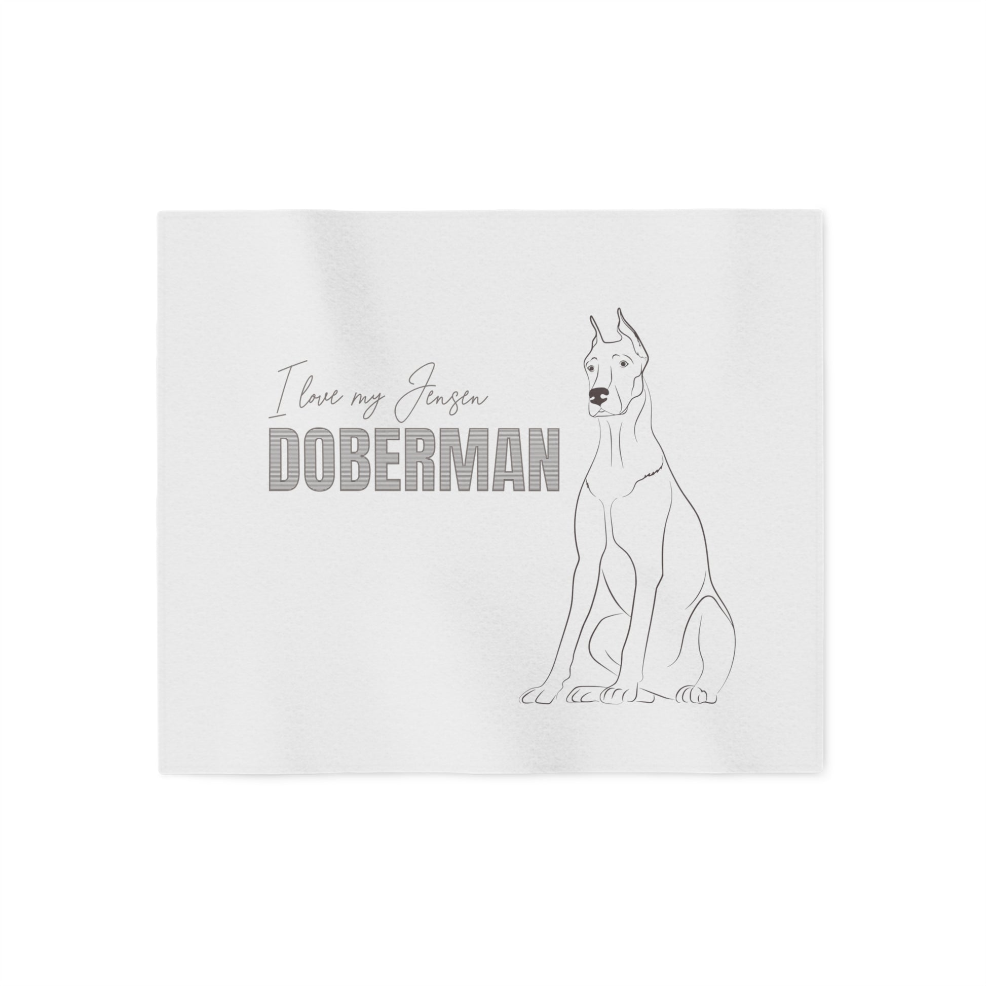 I love my Jensen Doberman Sweatshirt Blanket - TorchHill Design