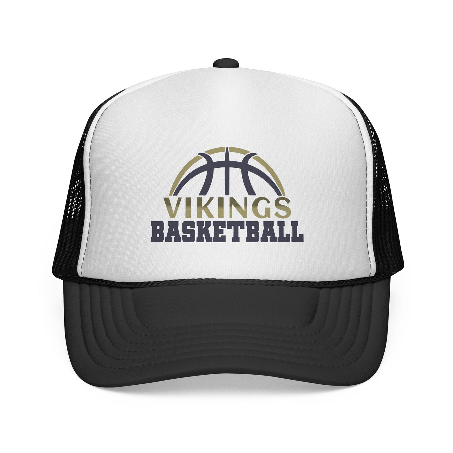 Vikings Basketball Trucker Hat - Mesh Adjustable Cap - TorchHill Design