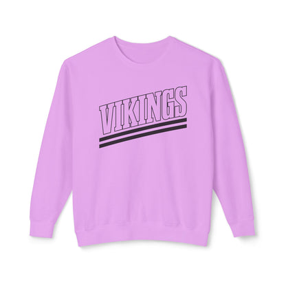 Vikings Retro Stripe Adult Unisex Crewneck Sweatshirt - TorchHill Design