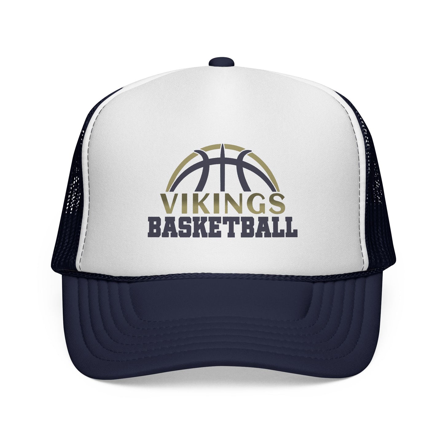 Vikings Basketball Trucker Hat - Mesh Adjustable Cap - TorchHill Design