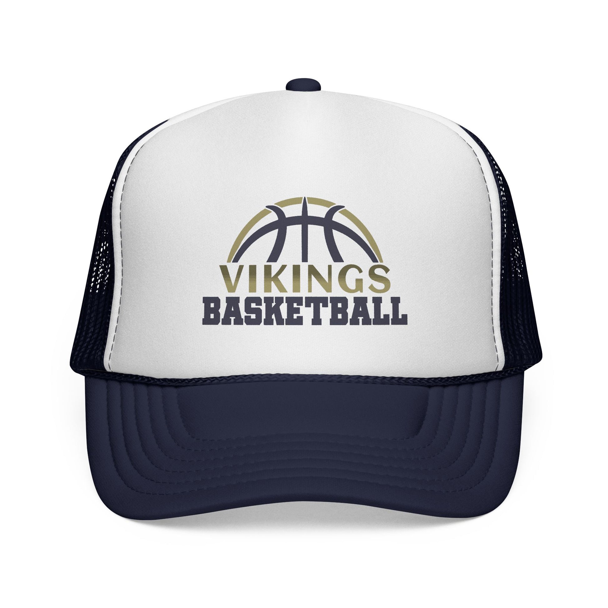 Vikings Basketball Trucker Hat - Mesh Adjustable Cap - TorchHill Design