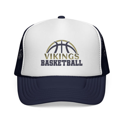 Vikings Basketball Trucker Hat - Mesh Adjustable Cap - TorchHill Design