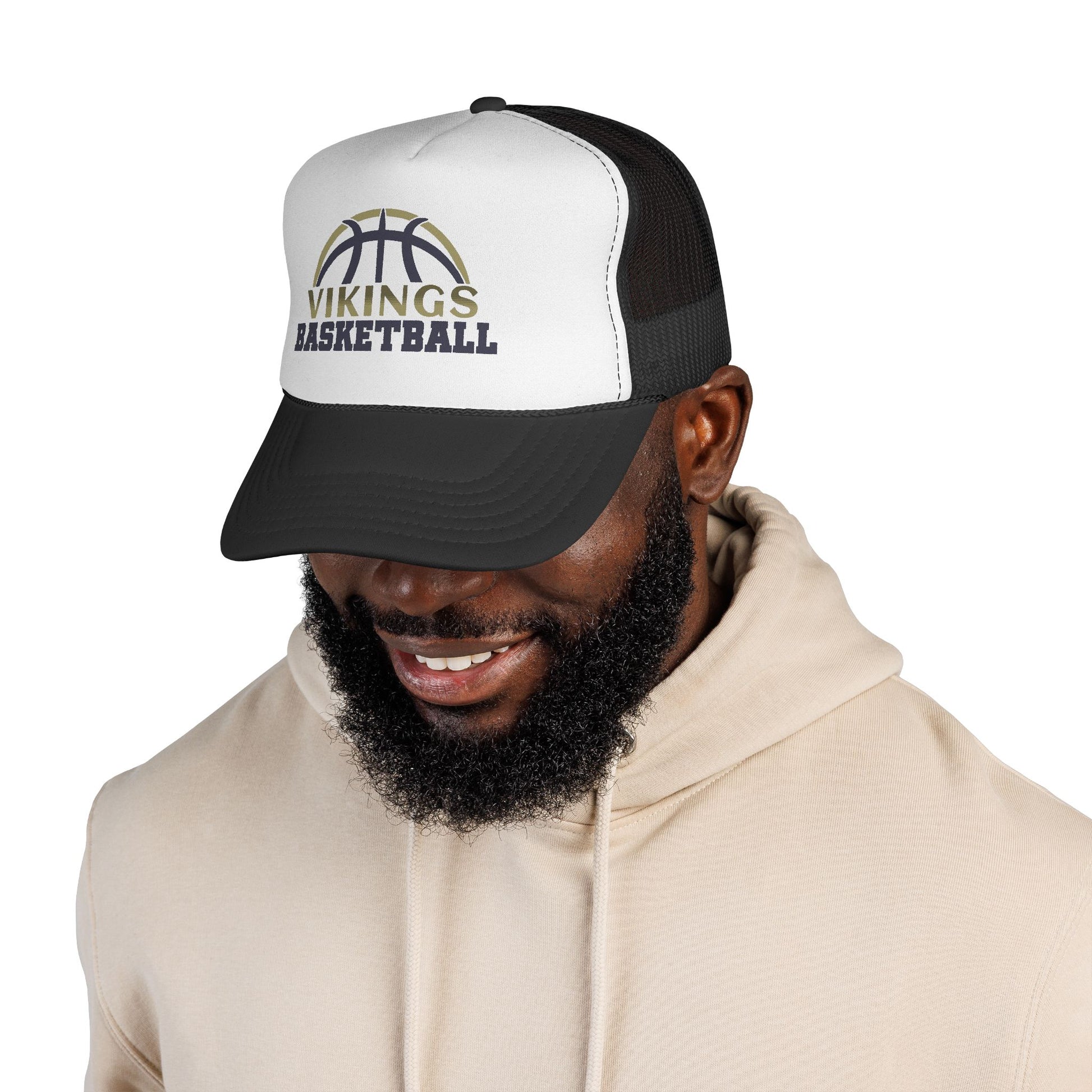 Vikings Basketball Trucker Hat - Mesh Adjustable Cap - TorchHill Design