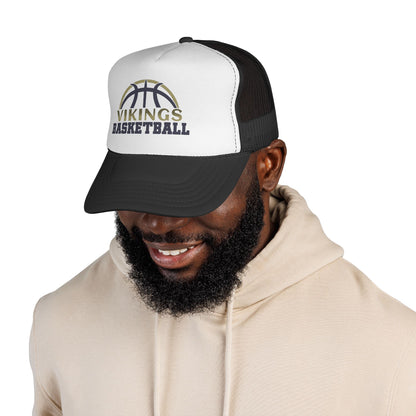Vikings Basketball Trucker Hat - Mesh Adjustable Cap - TorchHill Design