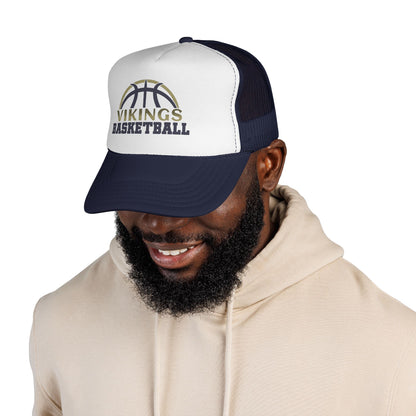 Vikings Basketball Trucker Hat - Mesh Adjustable Cap - TorchHill Design