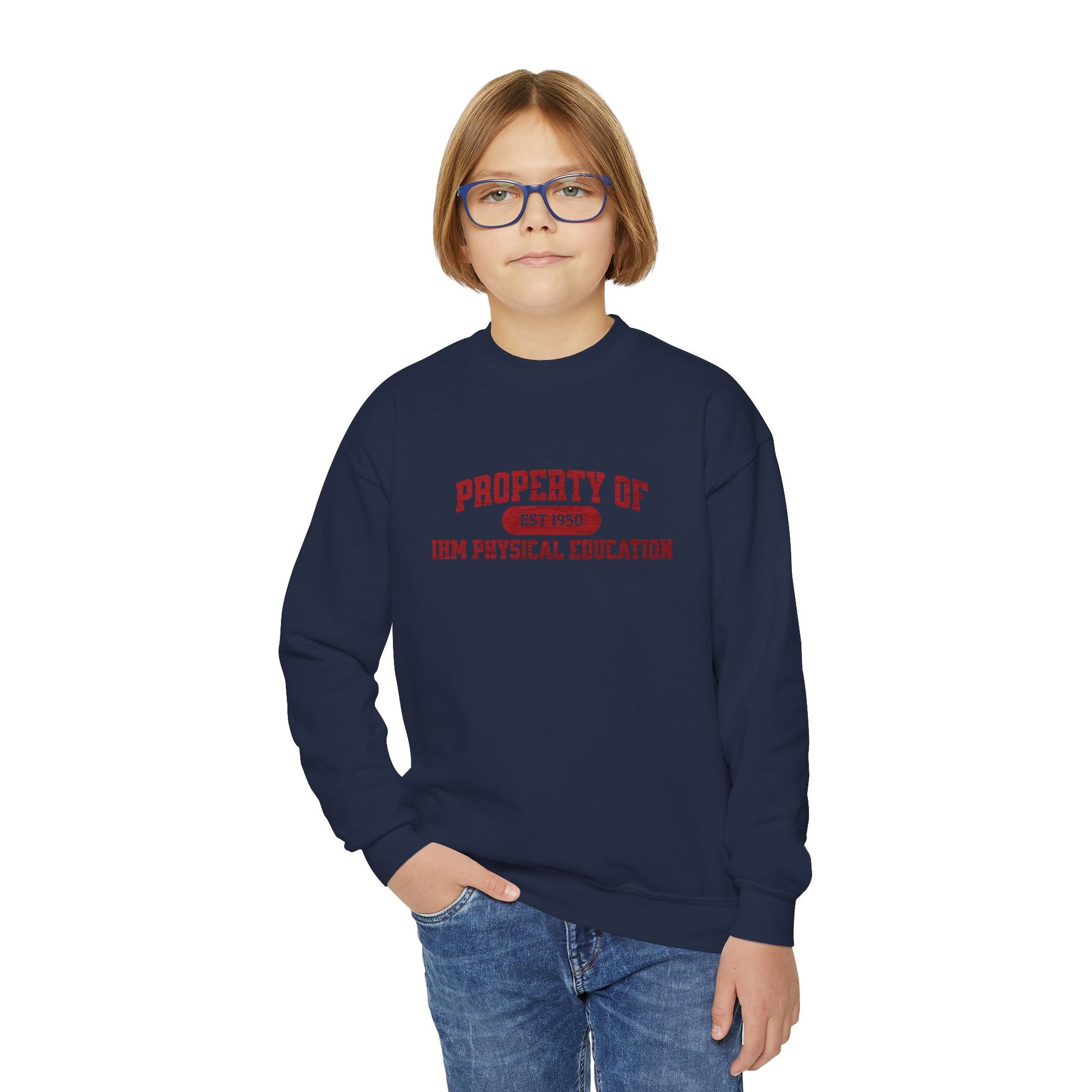 Youth Crewneck - Retro School Gym Pullover - TorchHill Design