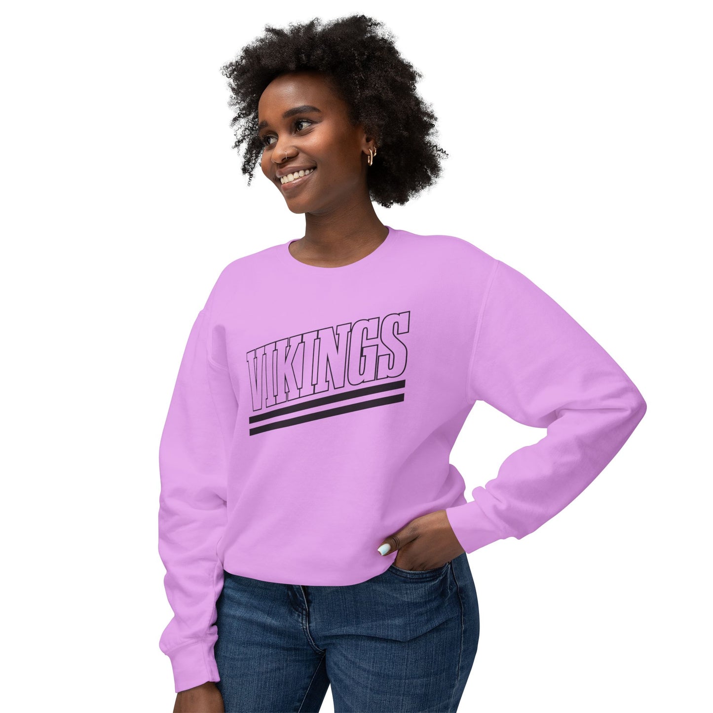 Vikings Retro Stripe Adult Unisex Crewneck Sweatshirt - TorchHill Design