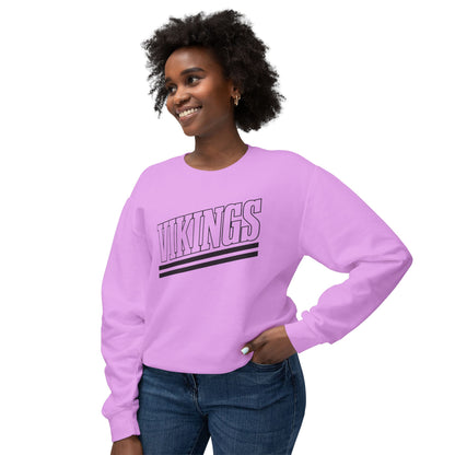 Vikings Retro Stripe Adult Unisex Crewneck Sweatshirt - TorchHill Design