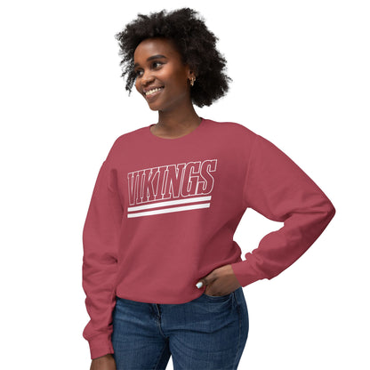 Vikings Retro Stripe Adult Unisex Crewneck Sweatshirt - TorchHill Design