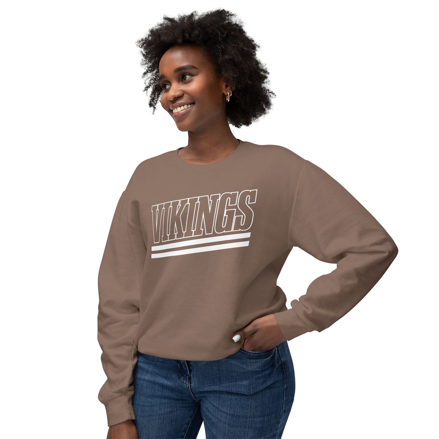 Vikings Retro Stripe Adult Unisex Crewneck Sweatshirt - TorchHill Design