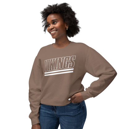 Vikings Retro Stripe Adult Unisex Crewneck Sweatshirt - TorchHill Design