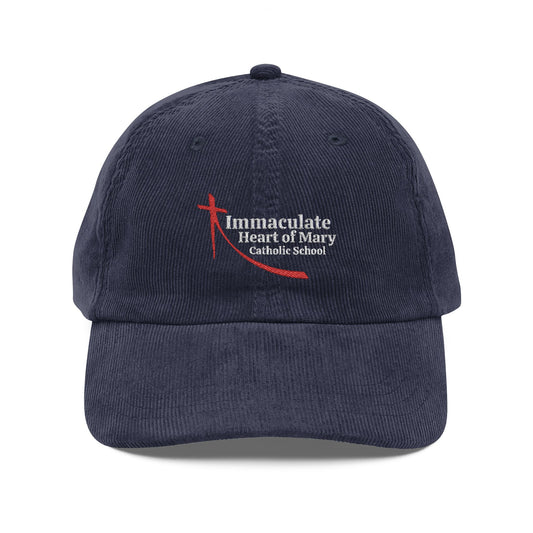 Vintage Corduroy Embroidered Baseball Cap - Immaculate Heart Academy Logo