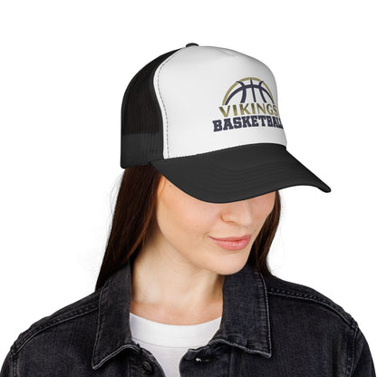 Vikings Basketball Trucker Hat - Mesh Adjustable Cap - TorchHill Design