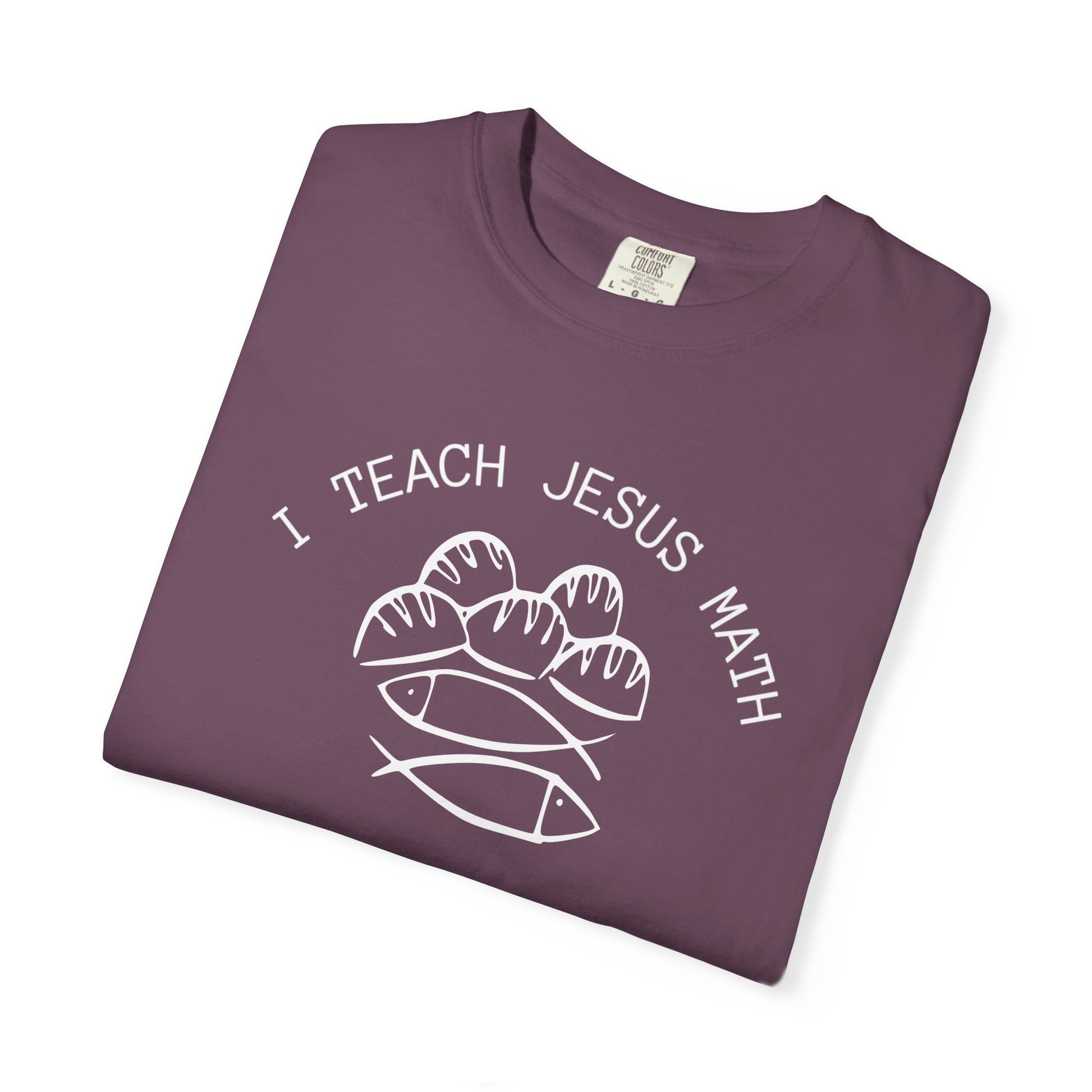 Adult Comfort Colors- I Teach Jesus Math Tee - TorchHill Design