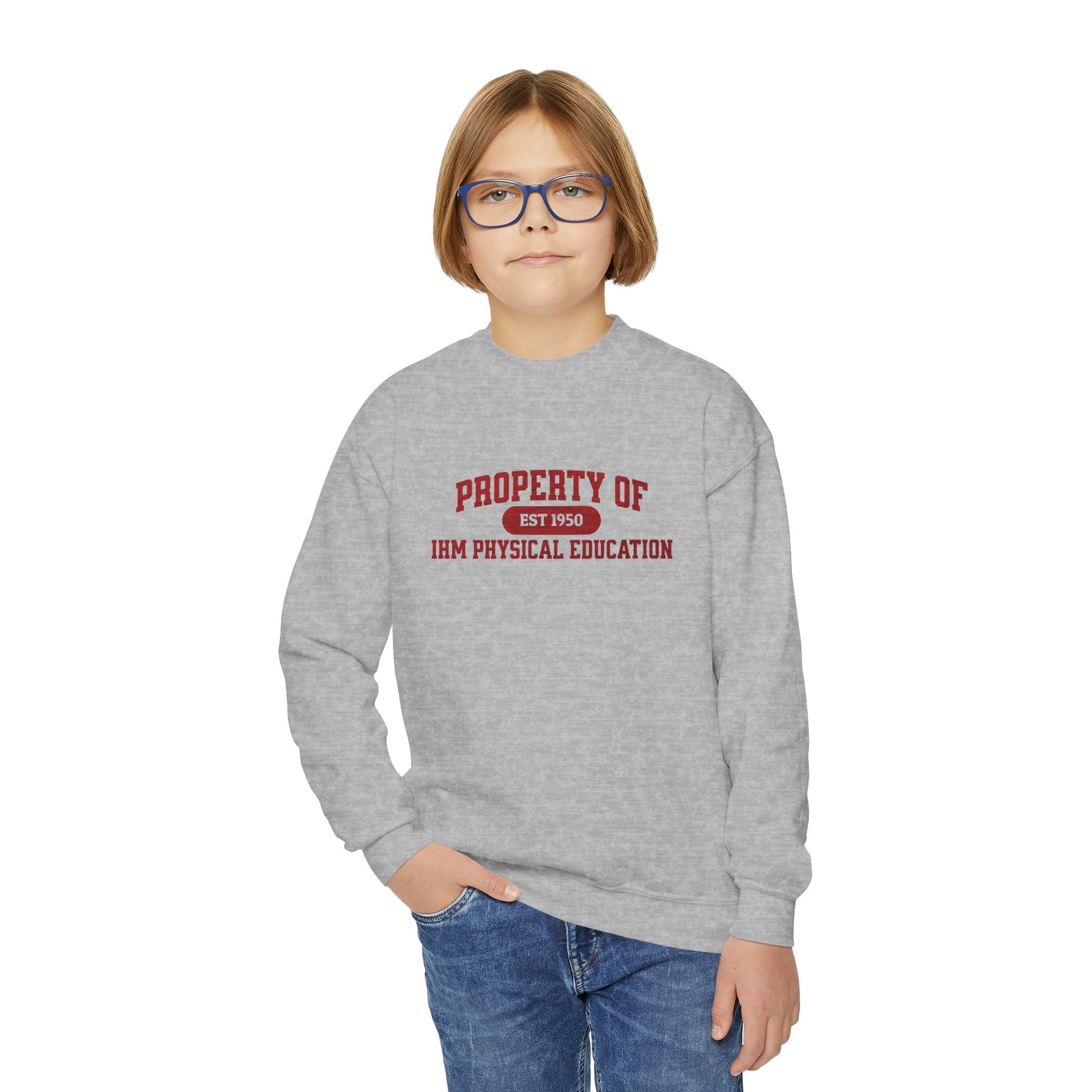 Youth Crewneck - Retro School Gym Pullover - TorchHill Design