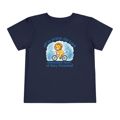 Toddler Tee — "Off to Praise the Lord" Preschool Lion Shirt - TorchHill Design