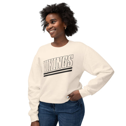 Vikings Retro Stripe Adult Unisex Crewneck Sweatshirt - TorchHill Design
