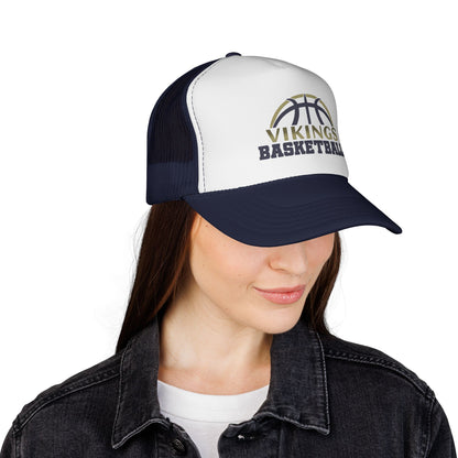 Vikings Basketball Trucker Hat - Mesh Adjustable Cap - TorchHill Design
