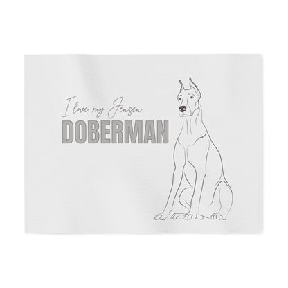 I love my Jensen Doberman Sweatshirt Blanket - TorchHill Design