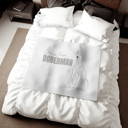 I love my Jensen Doberman Sweatshirt Blanket - TorchHill Design