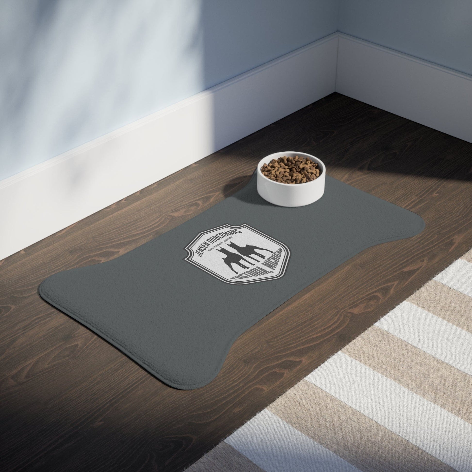Pet Feeding Mats Pets Printify Bone shape (30" × 18") White 