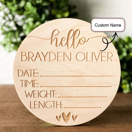 Newborn Baby Name Sign - TorchHill Design