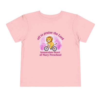 Toddler Tee — "Off to Praise the Lord" Preschool Lion Shirt - TorchHill Design