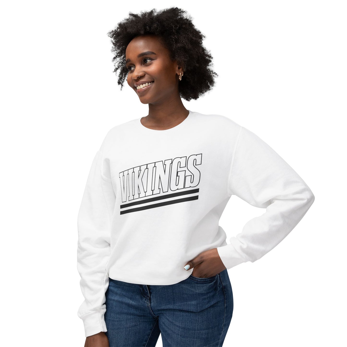 Vikings Retro Stripe Adult Unisex Crewneck Sweatshirt - TorchHill Design