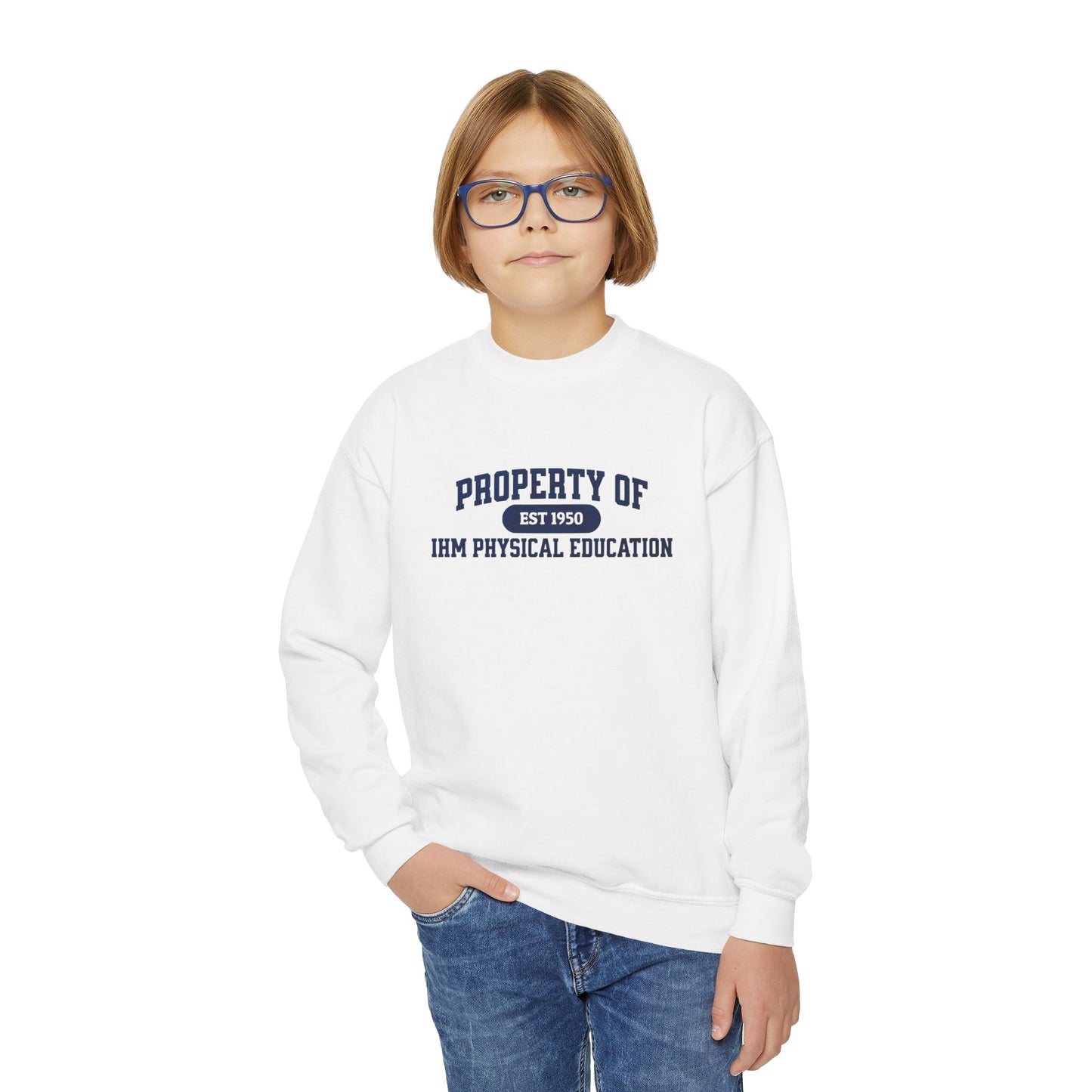 Youth Crewneck - Retro School Gym Pullover - TorchHill Design