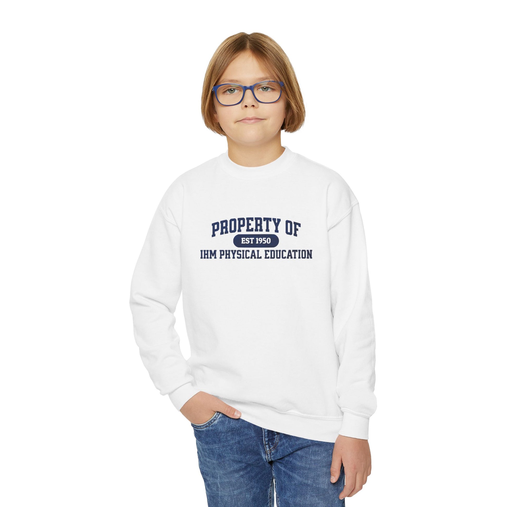 Youth Crewneck - Retro School Gym Pullover - TorchHill Design