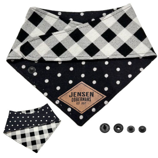Polka Dot Dash Flannel Dog Bandana - TorchHill Design