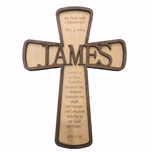 My 1st Communion Personalized Hanging Cross - TorchHill Design