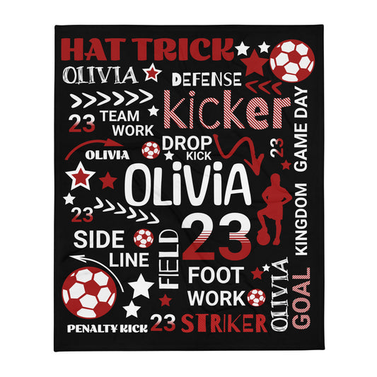 Personalized Soccer Throw Blanket - TorchHill Design