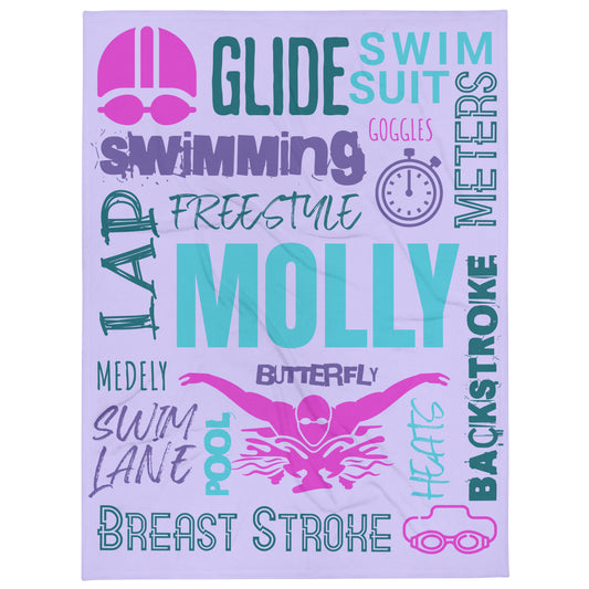 Personalized SwimmingThrow Blanket - TorchHill Design